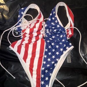 Patriotic Red White and Blue Swimsuit